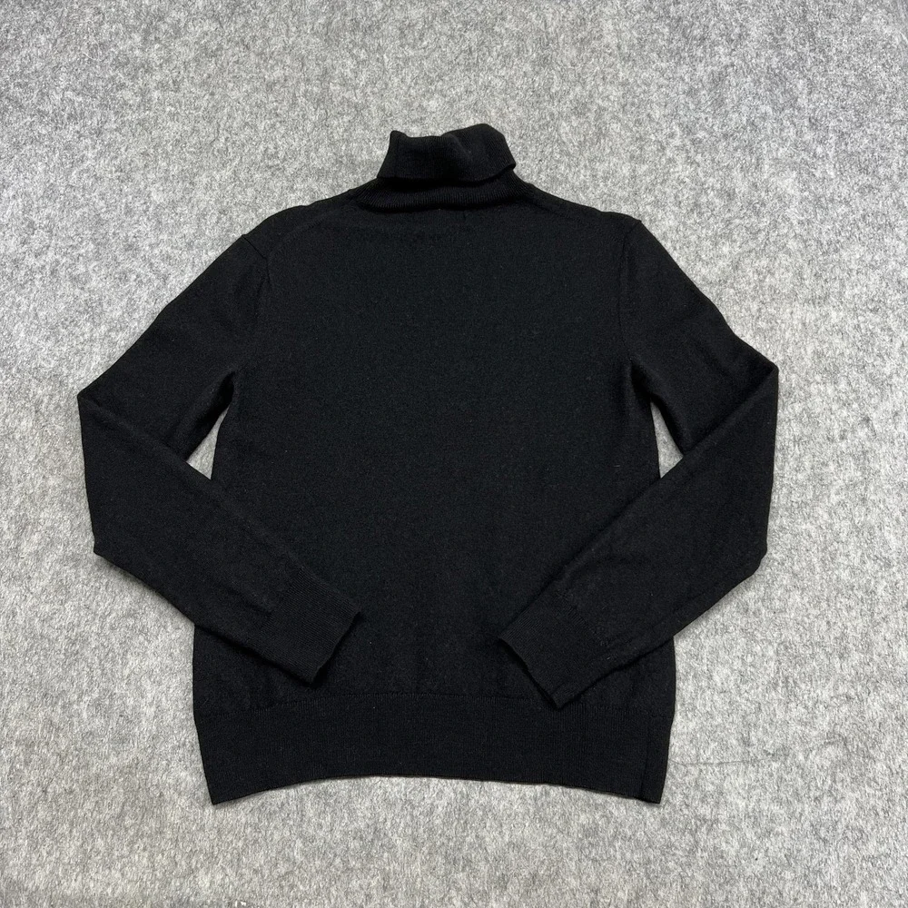 Banana Republic Sweater Mens S Black Italian Merino Turtleneck Pullover Baruffa